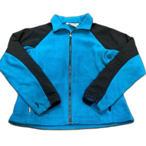 Columbia Two-Tone Blue and Black Fleece Full Zip Jacket